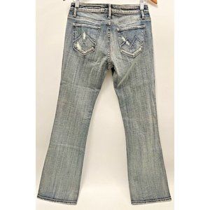 VINTAGE Y2K VIGOSS GREY BLUE LOW RISE BOOT CUT JEANS SIZE 5 28